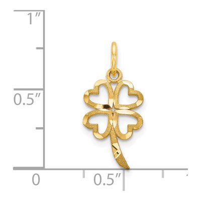 14K Yellow Gold Leaf Clover Pendant – view 5