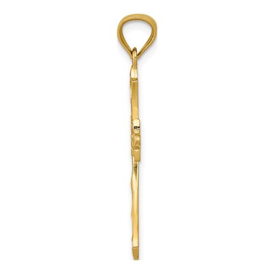 14K Yellow Gold Scrolled Cross Pendant – view 3