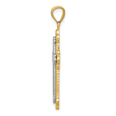 14K Two-Tone Gold Budded Cross Pendant – view 3