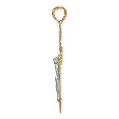14K Two-Tone Gold Crucifix Pendant – view 3