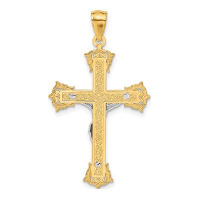 14K Two-Tone Gold Crucifix Pendant – view 4