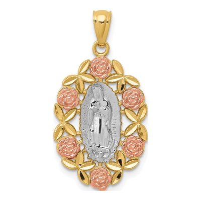 14K Two-Tone Gold Our of Guadalupe Pendant