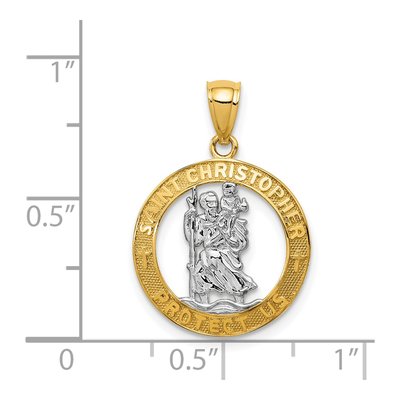 14K Yellow Gold St Christopher Medal Pendant – view 4