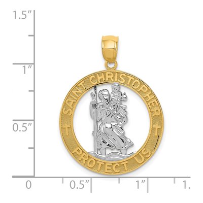 14K Yellow Gold St Christopher Medal Pendant – view 5
