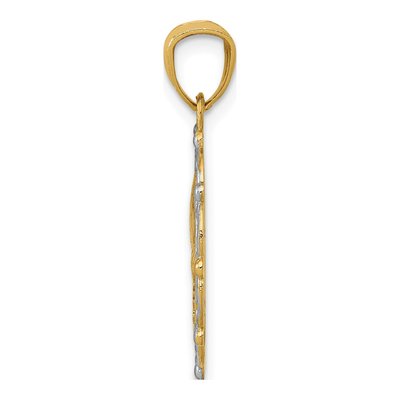 14K Yellow Gold Baptism Praying Hands Pendant – view 3