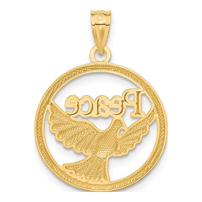 14K Yellow Gold Peace Dove Pendant – view 4