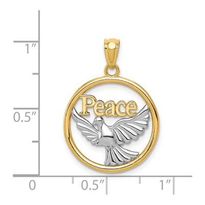 14K Yellow Gold Peace Dove Pendant – view 5