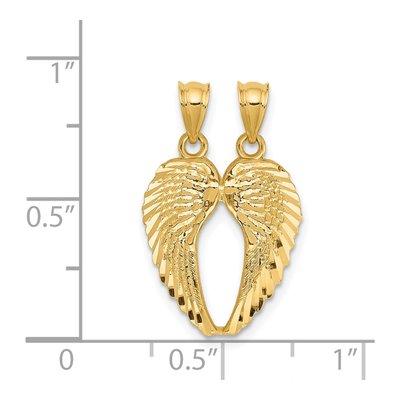 14K Yellow Gold Break-Apart Wings Pendant – view 5