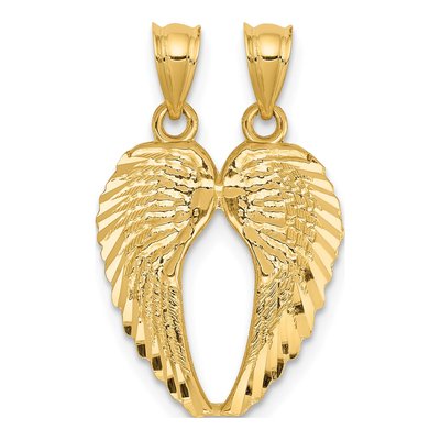 14K Yellow Gold Break-Apart Wings Pendant