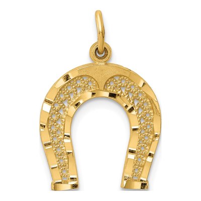 14K Yellow Gold Horseshoe Pendant