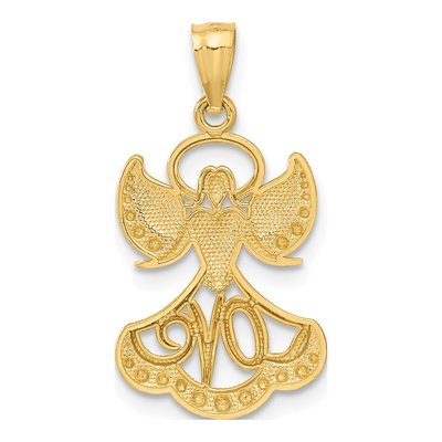 14K Yellow Gold LOVE Angel Pendant – view 4