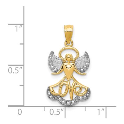 14K Yellow Gold LOVE Angel Pendant – view 5