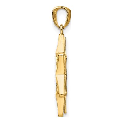 14K Two-Tone Gold Star of David Torah Pendant – view 3