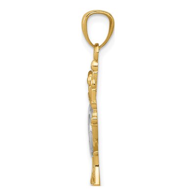14K Yellow Gold Star of David Menorah Pendant – view 3