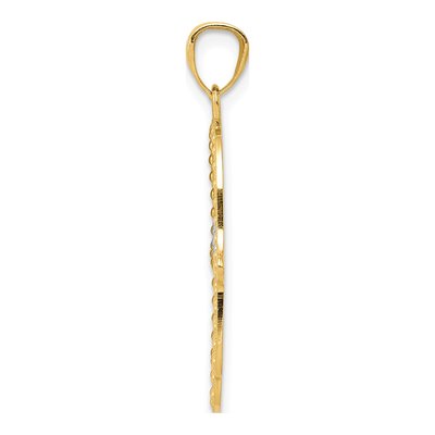 14K Yellow Gold Hamsa Evil Eye Pendant – view 3