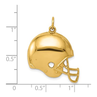 14K Yellow Gold Football Helmet Pendant – view 4