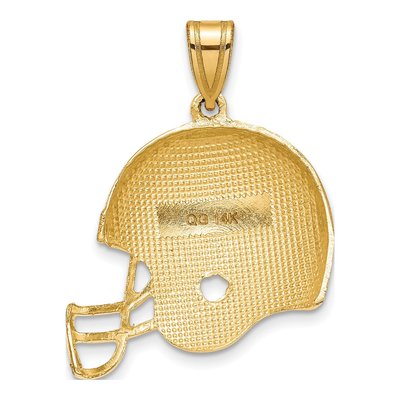 14K Yellow Gold Football Helmet Pendant – view 5