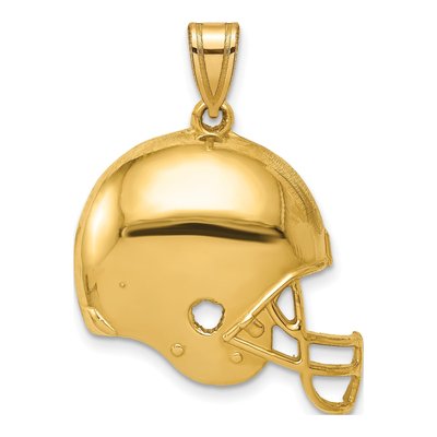 14K Yellow Gold Football Helmet Pendant