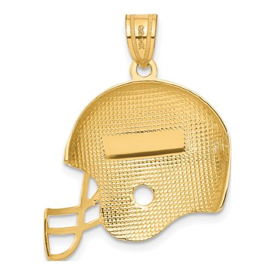 14K Yellow Gold Football Helmet Pendant – view 4