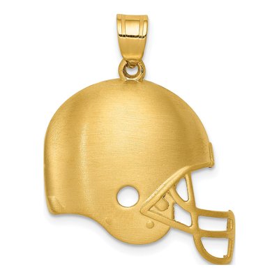 14K Yellow Gold Football Helmet Pendant