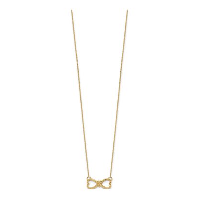 14K Yellow Gold Infinity Heart Pendant Necklace – view 3