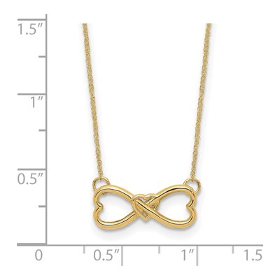 14K Yellow Gold Infinity Heart Pendant Necklace – view 4