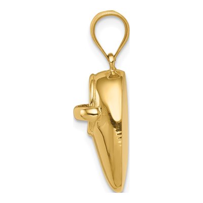 14K Yellow Gold 3D Baby Shoe Pendant – view 3