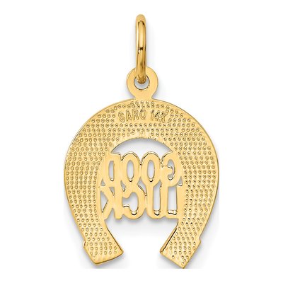 14K Yellow Gold Horseshoe Good Luck Charm – view 4