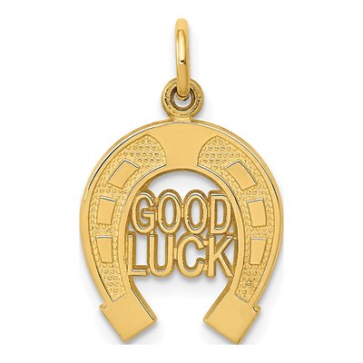 14K Yellow Gold Horseshoe Good Luck Charm