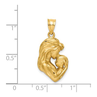 14K Yellow Gold Mom Baby Pendant – view 5