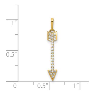 14K Yellow Gold CZ Arrow Pendant – view 4