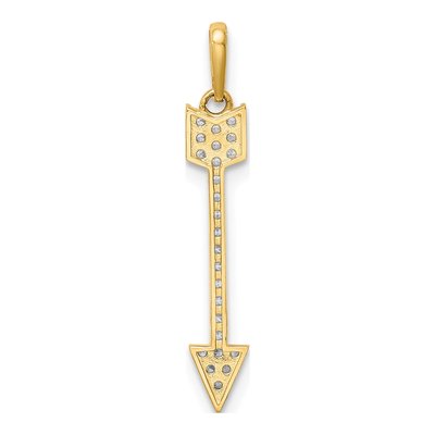 14K Yellow Gold CZ Arrow Pendant – view 5
