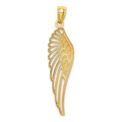 14K Yellow Gold Cut-Out Angel Wing Pendant – view 4
