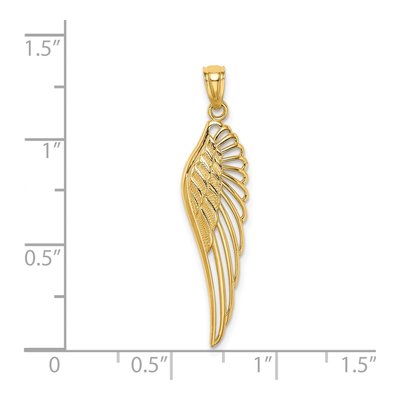 14K Yellow Gold Cut-Out Angel Wing Pendant – view 5