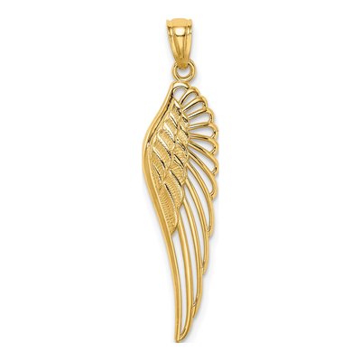 14K Yellow Gold Cut-Out Angel Wing Pendant