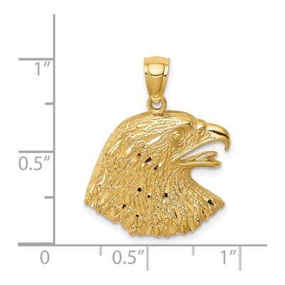 14K Yellow Gold Diamond-Cut Eagle Pendant – view 5