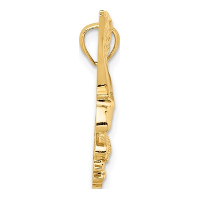 14K Yellow Gold Diamond-Cut Eagle Pendant – view 3