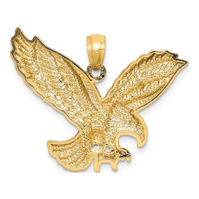 14K Yellow Gold Diamond-Cut Eagle Pendant – view 4