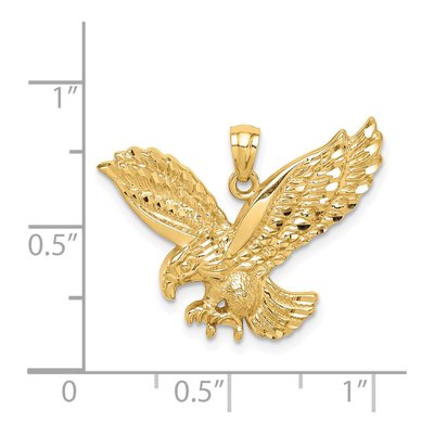 14K Yellow Gold Diamond-Cut Eagle Pendant – view 5