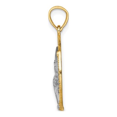 14K Yellow Gold Eagle Circle Pendant – view 3