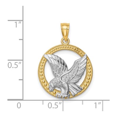 14K Yellow Gold Eagle Circle Pendant – view 5