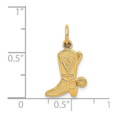 14K Yellow Gold Cowboy Boot Charm – view 5