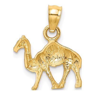 14K Yellow Gold Diamond-Cut Camel Pendant – view 4