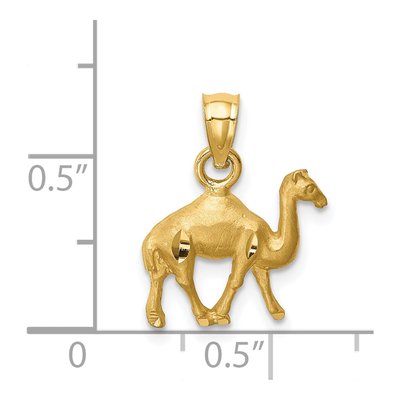14K Yellow Gold Diamond-Cut Camel Pendant – view 5