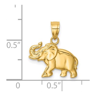 14K Yellow Gold Elephant Pendant – view 3