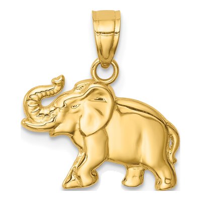 14K Yellow Gold Elephant Pendant