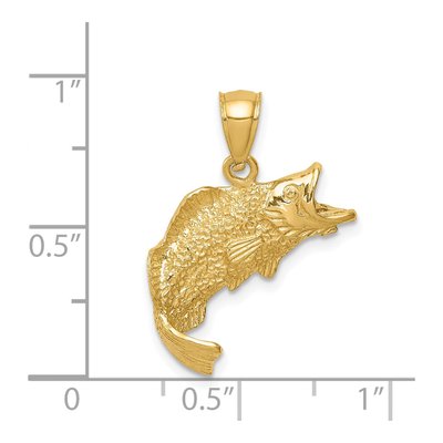 14K Yellow Gold Jumping Fish Pendant – view 5