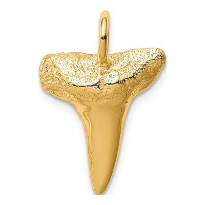 14K Yellow Gold Shark Tooth Pendant
