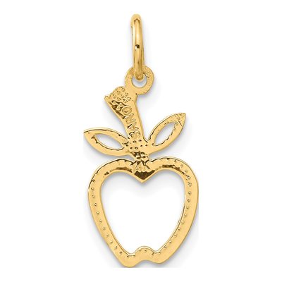 14K Yellow Gold Diamond-Cut Apple Charm – view 4
