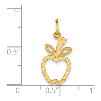 14K Yellow Gold Diamond-Cut Apple Charm – view 5